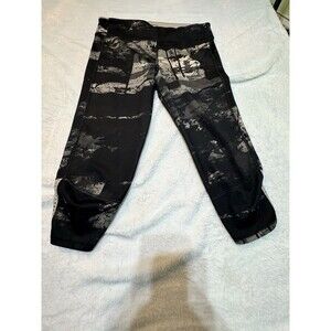 Adidas Supernova 3/4 Womens Gym Yoga Pants Leggings Medium Black Brown Paint Spa